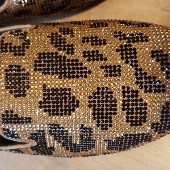 KENNETH COLE REACTION LADIES VIV SLIDE JEWEL MULE GOLD AND LEOPARD SZ 6 NWOT - Picture 8 of 9